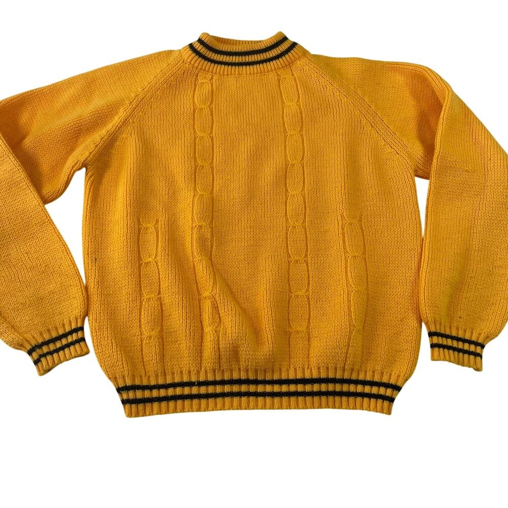 Vintage 80s Niccolini Yellow Knit Sweater, Kids XL or Womens XS/S